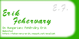 erik fehervary business card