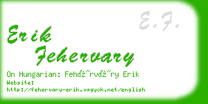 erik fehervary business card